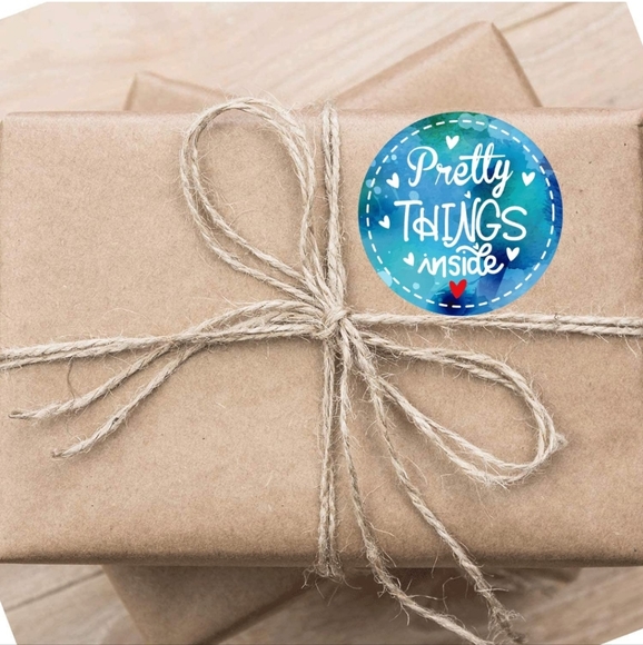 50 ct  are 2 x 2 Inch  Watercolor PRETTY THINGS INSIDE stickers - Picture 5 of 8